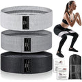 Fabric Resistance Bands for Working Out, 3-Set Exercise Loops for Home Gym - color: Black