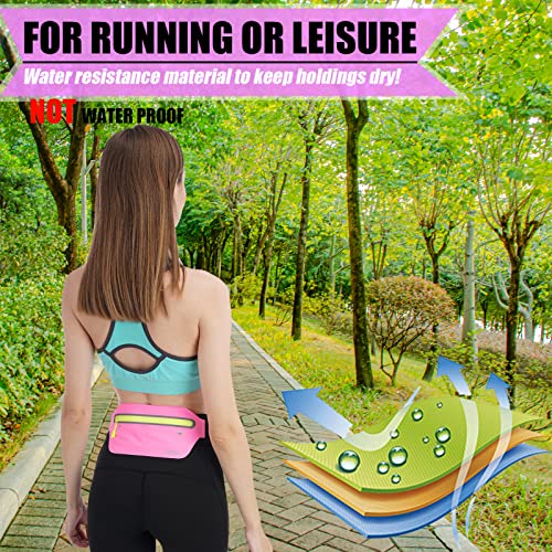USHAKE Slim Running Belt Waist Pack, Ultra Light Bounce Free for Workout - color: Pink