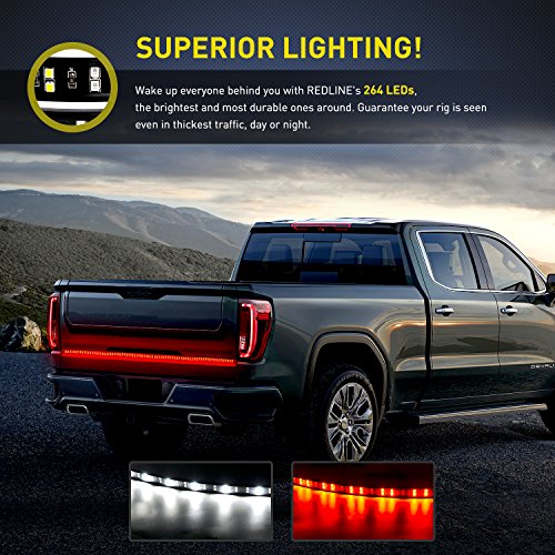 Nilight 60 Inch Truck Tailgate Light Bar Double Row 264 LEDs - color: Tailgate Red White