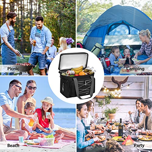 Maelstrom 24/30/60 Can Soft Cooler Bag, Double Deck Portable Ice Chest - color: Black, size: 60 Can