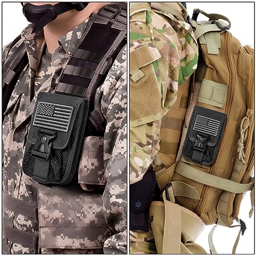 SOWHUP Tactical Molle Pouch Cell Phone Pouch Holster Small Utility EDC Pouch Gadget Organizer Bag - color: Black3