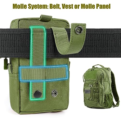 SOWHUP Tactical Molle Pouch Cell Phone Pouch Holster Small Utility EDC Pouch Gadget Organizer Bag - color: Army Green1
