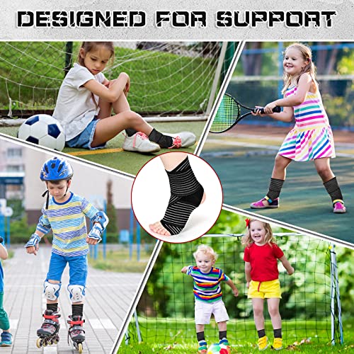Junkin 2 Pairs Kid's Ankle Support Brace, Neoprene Sleeve, Black - color: Black