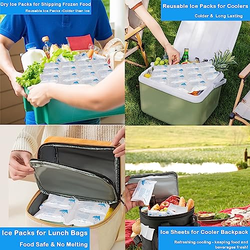 Dry Ice Packs for Shipping Frozen Food, Reusable Cold Ice Sheets for Coolers, Lunch Bag, Flexible Long-Lasting Ice Blanket Sheets for Shipping - color: 5 Sheets - 60 Packs