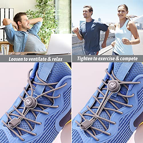 RJ-Sport Tieless Elastic Shoe Laces for Adults and Kids - color: Number 021 - Light Brown