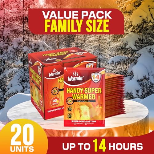Warmie Super Warmer for Hand & Body | Air‑Activated, Long‑Lasting | Japan‑Sourced Pouch, Made in Korea | Bigger Size, Steady Heating, Odorless | Instant Natural Warmth for Cold Weather | 20 Pack