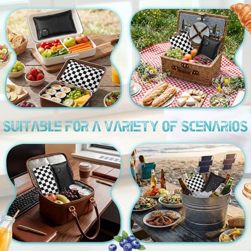 VIHOSE 2 Pcs Ice Packs for Lunch Box Bag - color: Black,White, style: Checkerboard