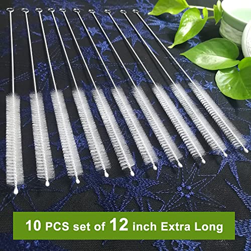 Straw Cleaner Brush Extend 12 inch, Extra Wide 12mm diam Pipe Cleaners, Extra Long Straw Brush for Sippy Cup, Water Bottle and Tubes, Drinking Straw Cleaning Brush Set 20 Pack - size: 12" (Pack of 2)