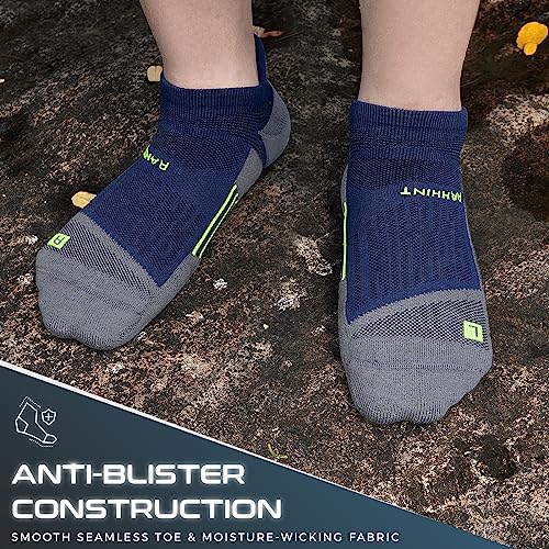 Rahhint Running Ankle socks Coolmax Moisture Wicking & Breathable Cushioned - color: Blue, size: Medium