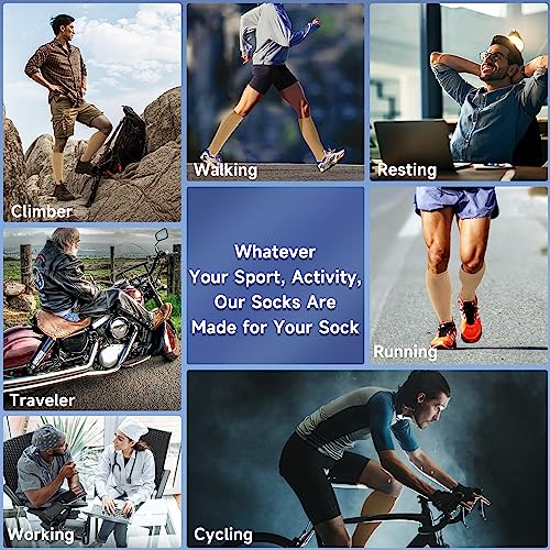bropite Zipper Compression Socks Women & Men - 2Pairs Calf Knee High 15-20mmHg Open Toe Compression Stocking suit for Walking - color: Beige Copper Open Toe, size: Small-Medium