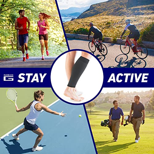 Neo-G Calf Compression Sleeve for Men and Women for Sports, Daily Wear – Shin Splint Compression Sleeve provides Shin Splint Relief, Pain Relief from Injury, Strains, Sprains, Weak Calves - M - size: MEDIUM: 36 - 40 CM