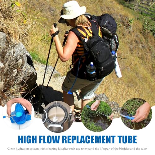 Replacement Tube Set with Cleaning Brush Kit 98CM Long Water Hose for Hydration Pack