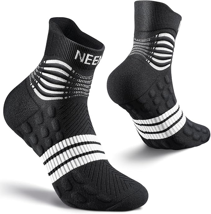NEENCA Professional Compression Socks for Women Men Circulation, 20-30 mmHg - color: Black White, size: Small