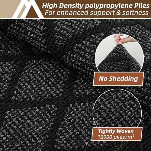 COSY HOMEER Kitchen Rugs, 2 PCS Kitchen Mats Non Slip Washable,Black - color: Black, size: 24"x36" + 24"x60"