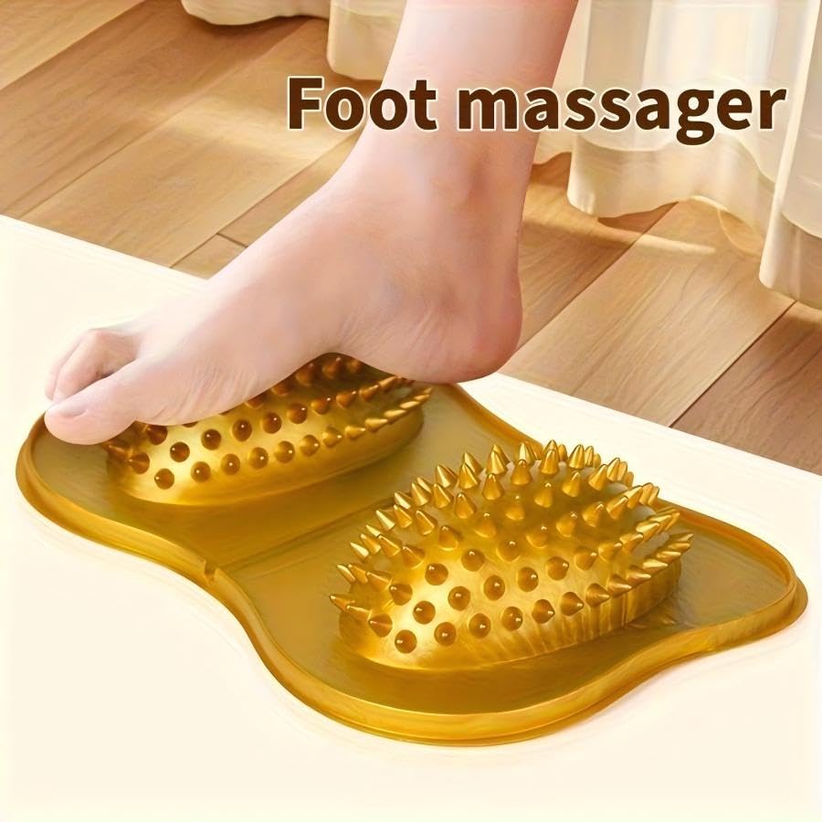 Foot Massager Roller, Oval Shaped Massage Mat, 7.28 X 4.92 in - Yellow