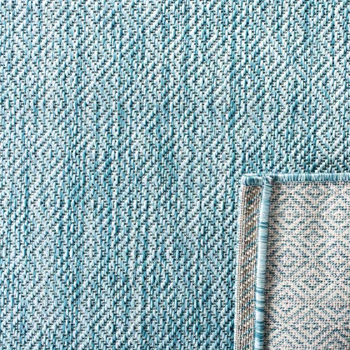SAFAVIEH Courtyard Outdoor Runner Rug 2'3"x6'7", Modern Aqua CY8520-37122 - color: Aqua, size: 2'3" x 6'7" (Runner)