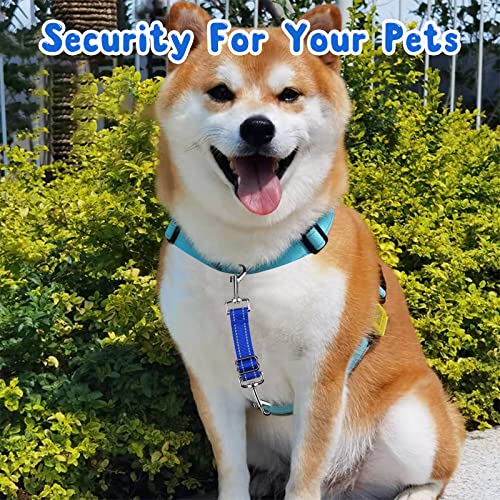 YUEPET Dog Safety Collar Clips 5 Pack Adjustable Prong Collar Backup Clip Reflective Double Ended Backup Clasp Leash Connector for Dog Harness to Collar Safety Clip - color: Grey+Blue+Red+Purple+Black