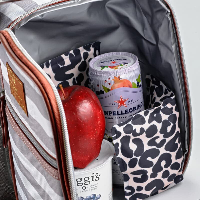 Cool Coolers by Fit & Fresh 2 Pack Soft Ice, Flexible Stretch Nylon Reusable Ice Packs for Lunch Boxes & Coolers, Feline Fine - color: Feline Fine