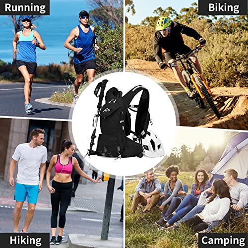 IX INOXTO Hydration Pack Backpack, Lightweight Water Backpack with 2L Hydration Bladder Daypack for Men Women,Running Hydration Vest for Trail Running Hiking Cycling Race Climbing - color: All black