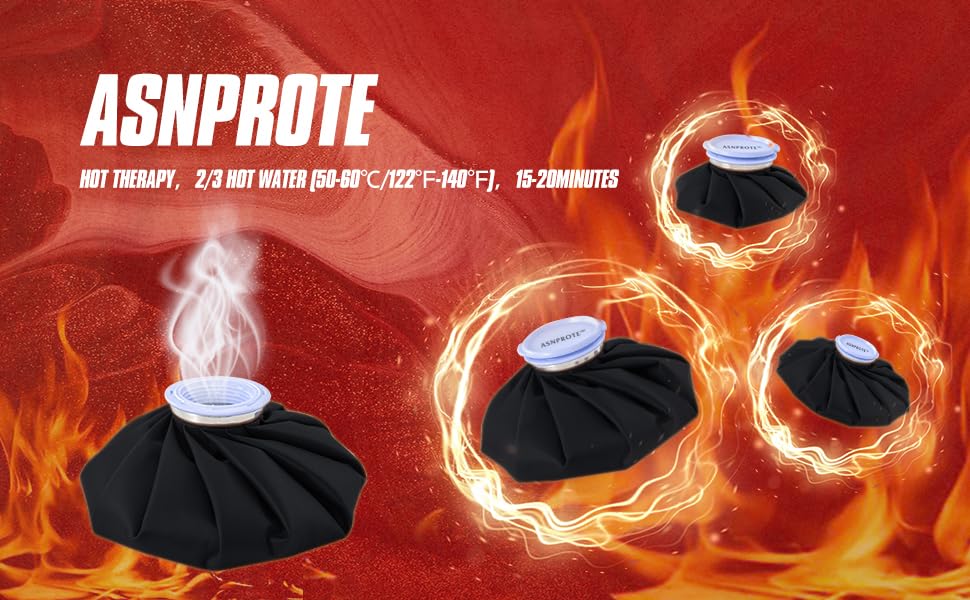 Ice Bags Ice Packs for Injuries,Reusable Ice Bags refillable Ice Pack Hot Water Bottle Hot Water Bag for Knee Head Hand Face Pain Relief,Hot Cold Compress,2Packs(9”&11”) Black - size: 9" & 11", style: Black