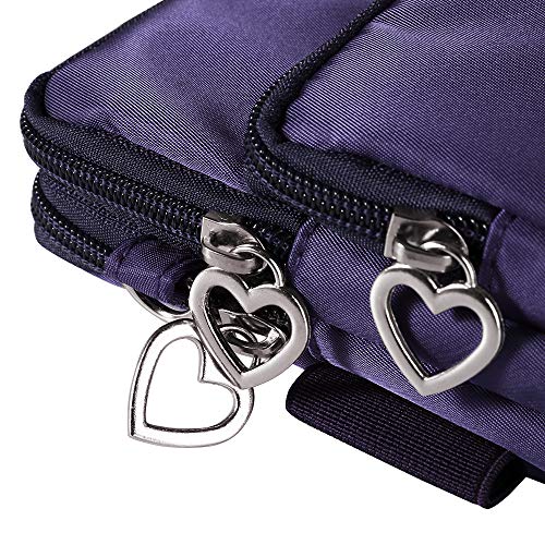 Women Small Crossbody Bag Cell Phone Purse Shoulder Pouch Armband Wallet Case Handbag for iPhone Samsung Google Pixel - color: Blue