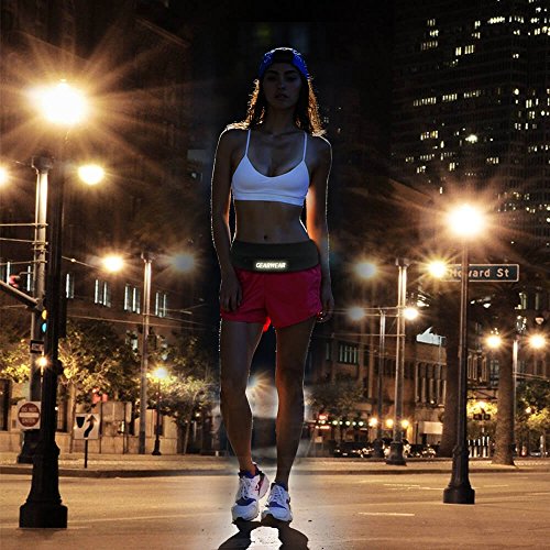 Running Belt | Runner Fanny Pack for Women and Men | Adjustble Waist Band Pack for Storage Phone - color: Pink Zipper Black/27"-43"