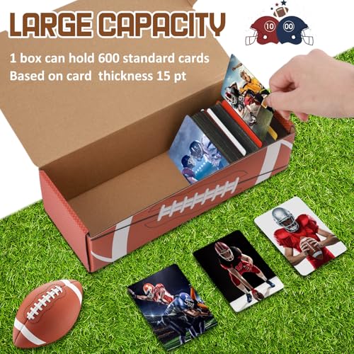 AmazingSpark 6 Pack 3, 600 Counts Football Trading Card Storage Box Sports Game Cardboard Collector Boxes Storage Box with Dividers, Collection Organizer for Football Baseball Sports Cards