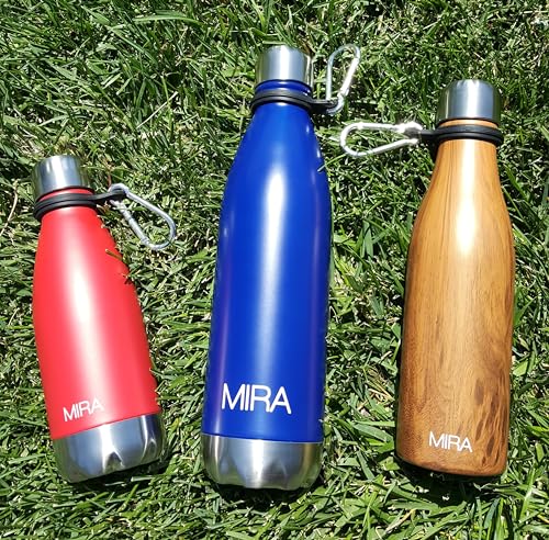 MIRA Durable Silicone Carrier with Carabiner Clip | Fits Any 12oz, 17oz and 25oz Cola Shaped Water Bottles for Outdoor Activities or Daily Use - size: 2 Pack