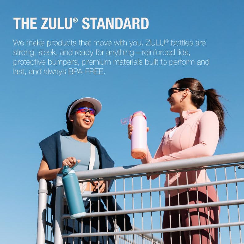 ZULU Torque 16oz Plastic Kids Water Bottle with Silicone Sleeve, Mojo Blue - color: Mojo Blue, size: 16 Ounces, style: Single