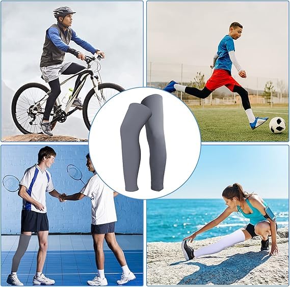 3 Pairs Leg Sleeves, Full Length Leg Compression Sleeve