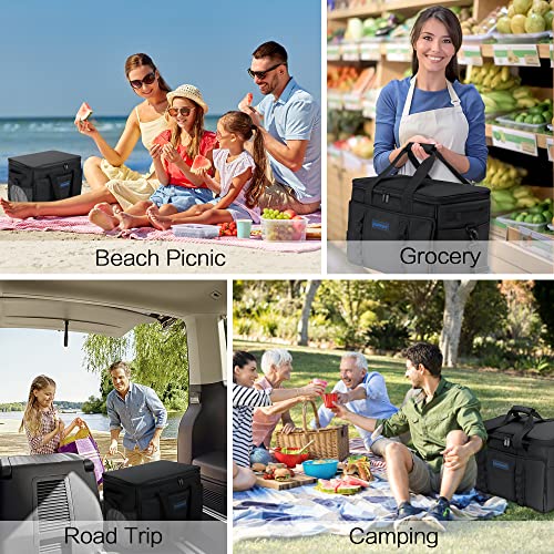 Hulongo Soft Sided Insulated Cooler Bag, 32L - color: black