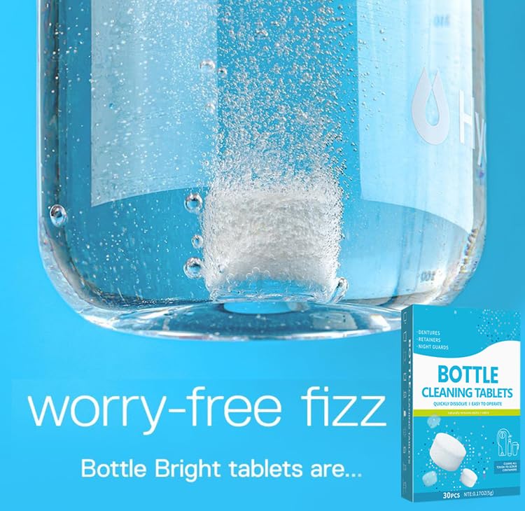 30 Pack Water Bottle Cleaning Tablets,Removing Limescale and Tea Stains