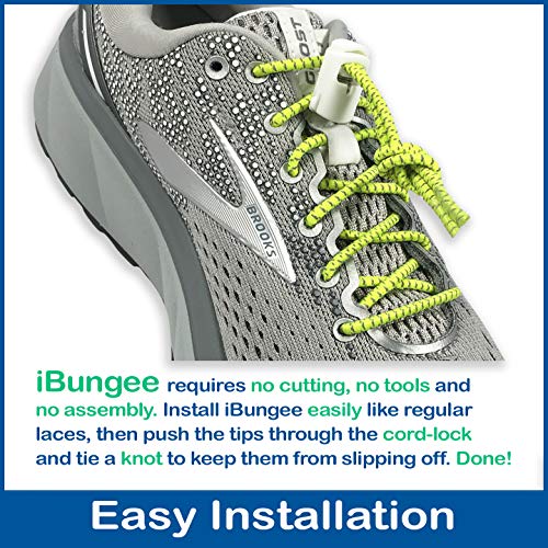 IBUNGEE LACES (Elastic No Tie Shoelaces (Made in the USA) - color: Yellow Reflective, size: 22-inch