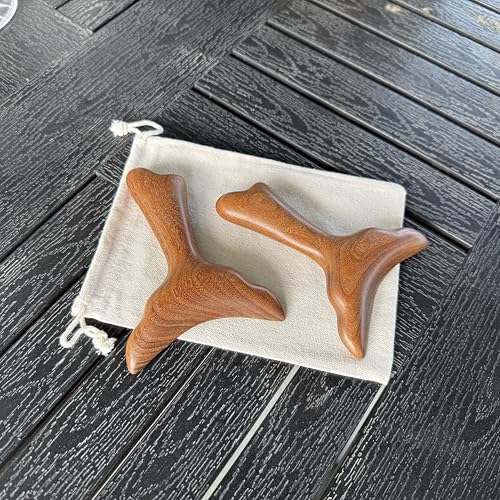 Osakey Gua Sha Acupressure Massage Tool – Premium Golden Sandalwood, Fish-Tail Shape for Scraping, Trigger Point & Muscle Relief – Natural Wood Therapy Tool for Face & Body