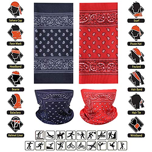 Face Mask Multi Bandana Neck Gaiter Seamless Magic Headband Outdoor Face Scarf for Dust Wind and UV Resistance - color: No5