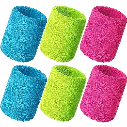 WILLBOND Wrist Sweatbands - color: Neon pink, neon green, sky blue