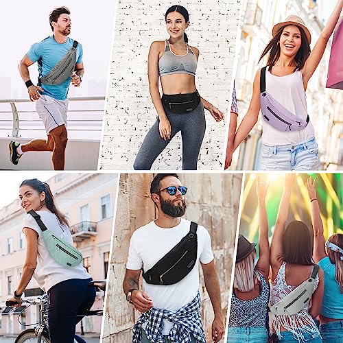 Fashion Cross body Fanny Pack Shoulder Bag for Women Men with Gold Zipper - color: Black(upgrade Fabric Gold Metal Zipper), size: Large