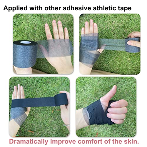 ADMITRY Pre Wrap Tape Athletic,3 Rolls X 22 Yards Black Prewrap - color: Pre Wrap Athletic Tape Black(foam)-3 Rolls