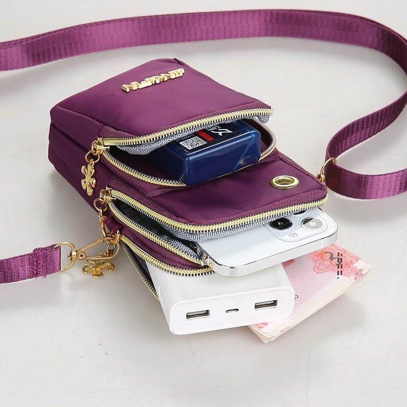 Crossbody Phone Bag Universal Armbands Phone Holder Pouch Case With Earphone Hole, Shoulder Handbag With Adjustable Strap - color: Blue