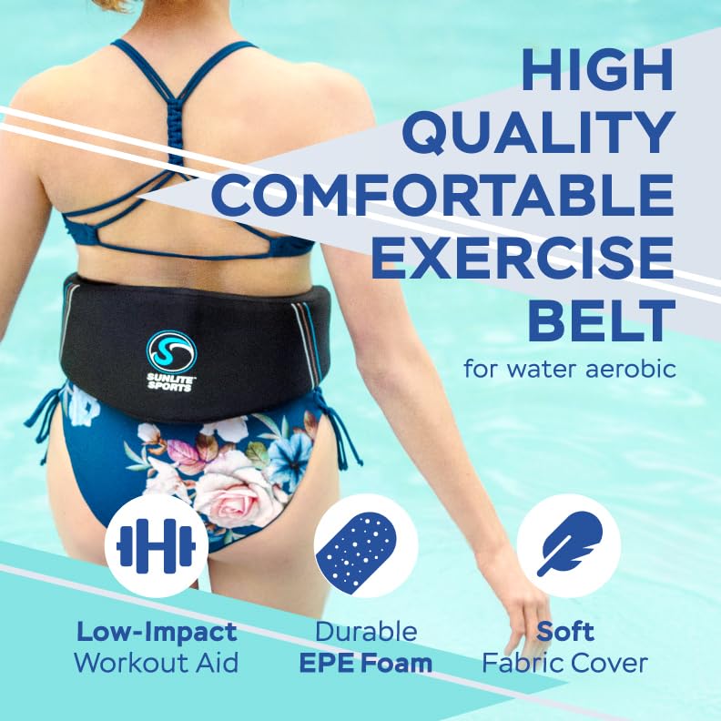 Sunlite Sports AquaFitness Deluxe Flotation Swimming Belt - Water Aerobics Equipment for Pool, Low-Impact Workout - size: Standard Large