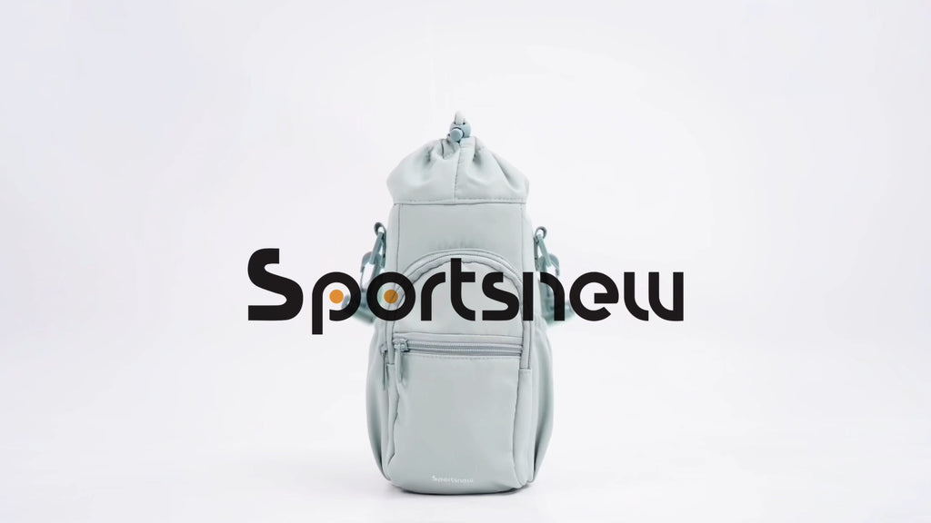 sportsnew 40oz Insulated Crossbody Water Bottle Sling Bag w/Phone Pocket - color: Sage Green