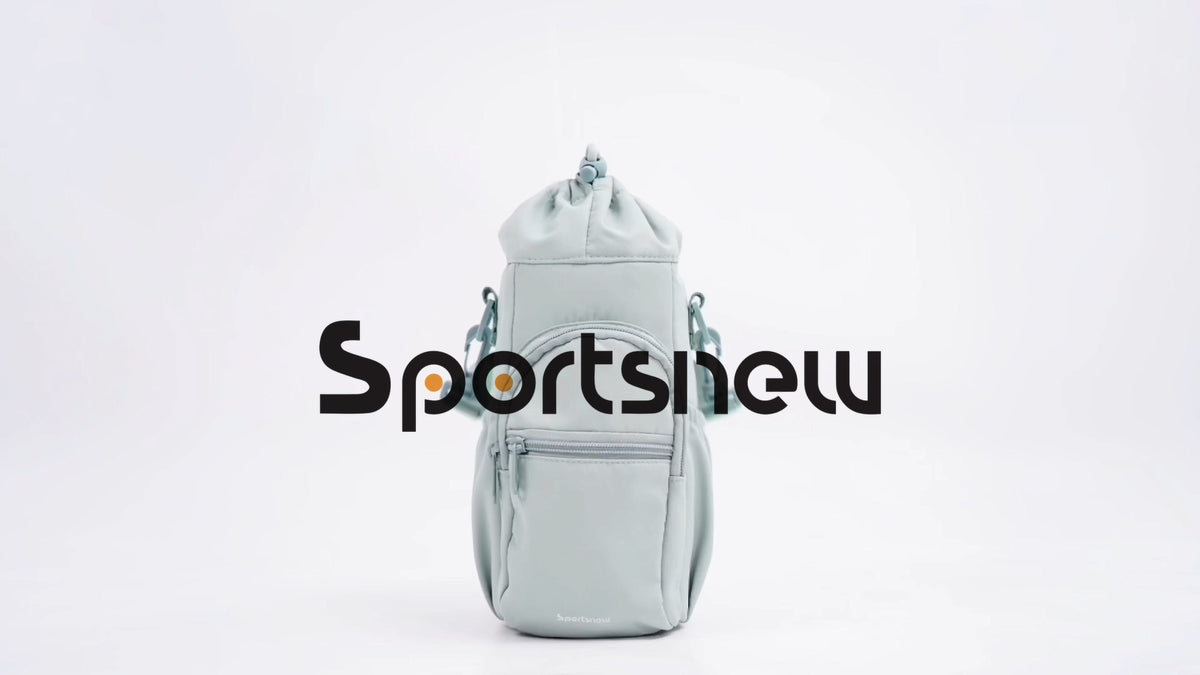 sportsnew 40oz Insulated Crossbody Water Bottle Sling Bag w/Phone Pocket - color: Sage Green