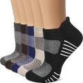 Iseasoo Ankle Compression Socks for Women Men, 5 Pairs Copper Running Socks - color: A10 - Multicoloured, size: Small-Medium