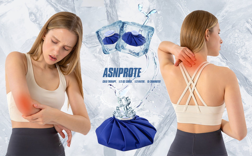 Ice Pack Ice Bag for Injuries, Refillable Ice Bags Reusable Ice Pack Hot Water Bottle Hot Water Bag for Knee Head Foot Pain Relief,4 Packs(6”&9”&11”Wrap Band) - size: 6" & 9" & 11" with Wrap, style: Blue