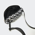 Pander Nylon Fanny Pack for Women, Two-Way Zipper Crossbody Bag - color: Checkered Black